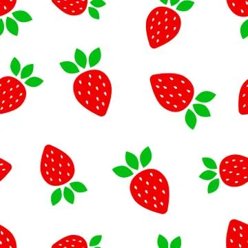 Strawberry fruit seamless pattern background. Business concept vector illustr イラスト素材