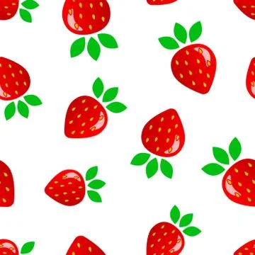 Strawberry fruit seamless pattern background. Business concept vector illustr Illustrazione stock