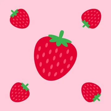 Strawberry fruit seamless for pattern fabric, simple strawberry fruit cute .. 库存插图