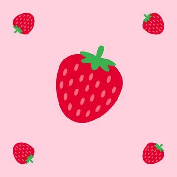 Strawberry fruit seamless for pattern fabric, simple strawberry fruit cute .. Stock-Illustration