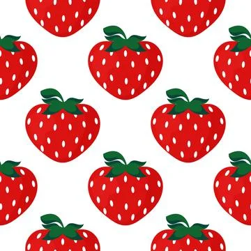 Strawberry fruit seamless pattern Stock Illustration