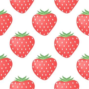 Strawberry fruit seamless pattern Stock Illustration