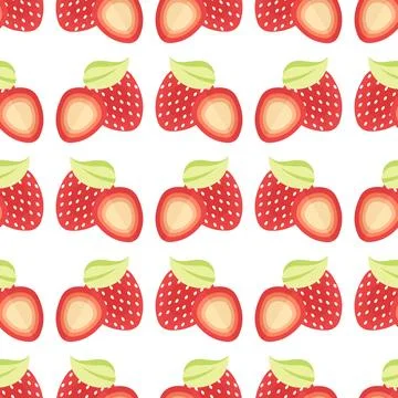 Strawberry fruit seamless pattern Stock Illustration