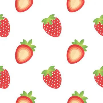 Strawberry fruit seamless pattern Stock Illustration
