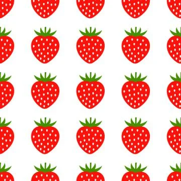 Strawberry fruit seamless pattern. Vector illustration Stock Illustration
