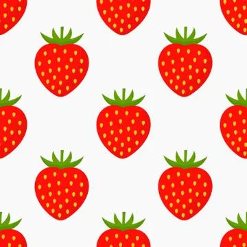 Strawberry fruit seamless pattern. Vector illustration Stock Illustration