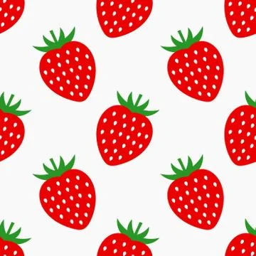 Strawberry fruit seamless pattern. Vector illustration Illustrazione stock