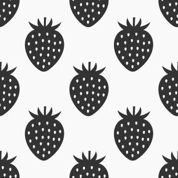 Strawberry fruit seamless pattern. Vector illustration Stock Illustration