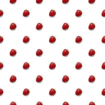 Strawberry fruit seamless pattern. Vegan organic eco fruit background. vect.. Stock Illustration