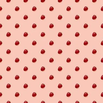 Strawberry fruit seamless pattern. Vegan organic eco fruit background. vect.. Stock Illustration