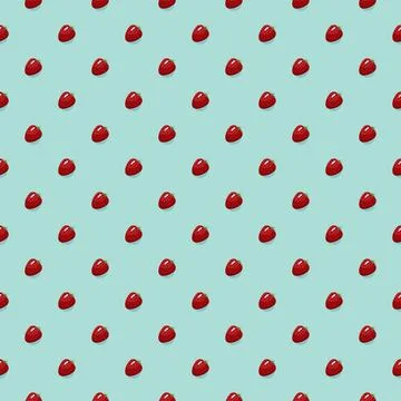 Strawberry fruit seamless pattern. Vegan organic eco fruit background. vect.. Stock Illustration