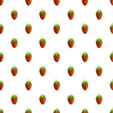 Strawberry fruit seamless pattern on white background Stock Illustration