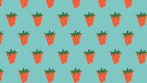 Strawberry fruit seamless vector background Stock Illustration