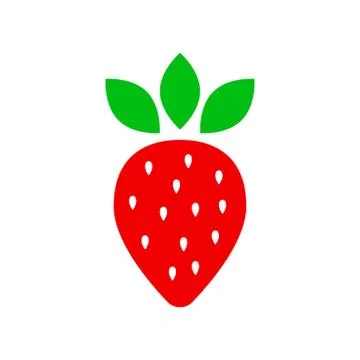 Strawberry fruit sign vector icon. Ripe berry illustration. Business concept  Stock Illustration