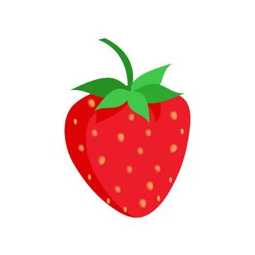 Strawberry fruit vector. Cartoon bright natural strawberrys Stock Illustration