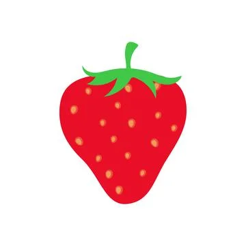 Strawberry fruit vector. Cartoon bright natural strawberrys Stock Illustration