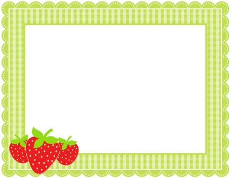 Strawberry Gingham Frame Ilustração Stock