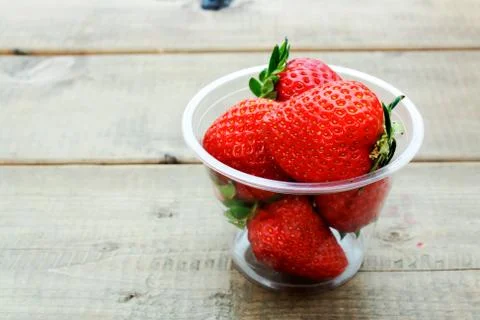Strawberry in a glass Stock Photos