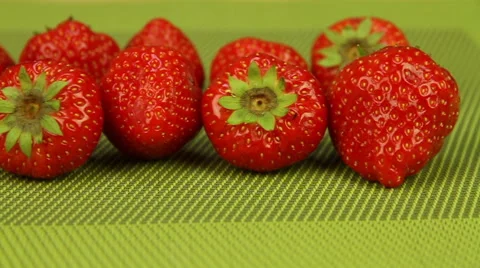 Strawberry on a green background Stock Footage 47986226