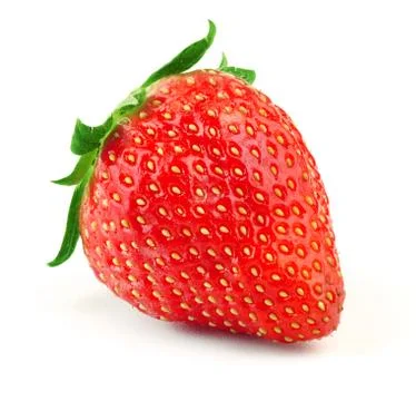 Strawberry with green leaf Stock Photos