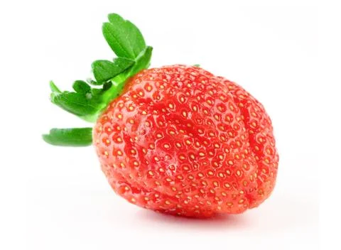 Strawberry with green leaf Stock Photos
