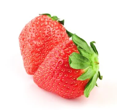 Strawberry with green leaf Stock Photos