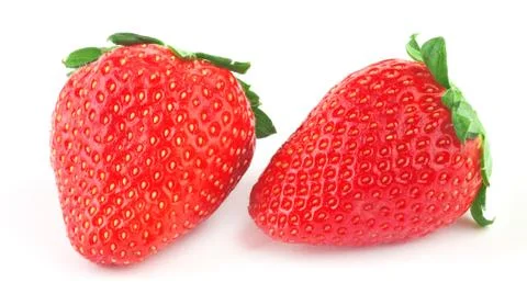 Strawberry with green leaf Stock Photos