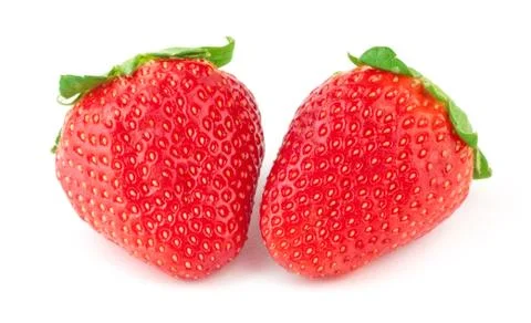 Strawberry with green leaf Stock Photos