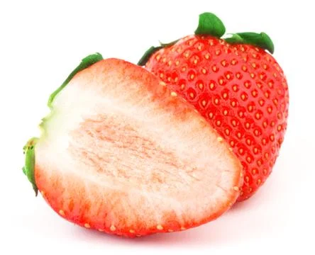 Strawberry with green leaf Stock Photos