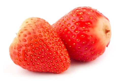 Strawberry with green leaf Stock Photos
