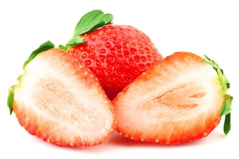 Strawberry with green leaf Foto stock