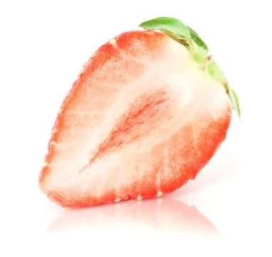 Strawberry with green leaf Stock Photos