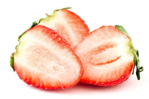 Strawberry with green leaf Stock Photos