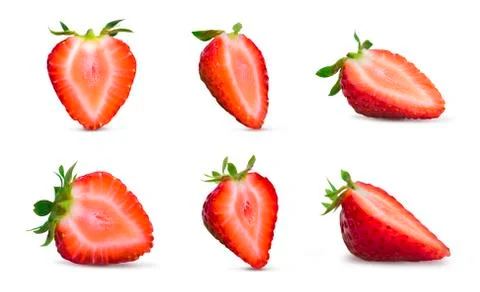 Strawberry halves Stock Photos