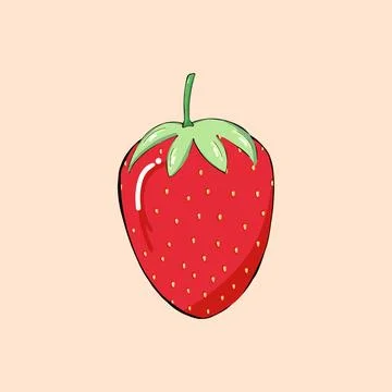 Strawberry hand drawn vector illustration Stock Illustration