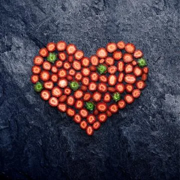 Strawberry heart. Stock Photos