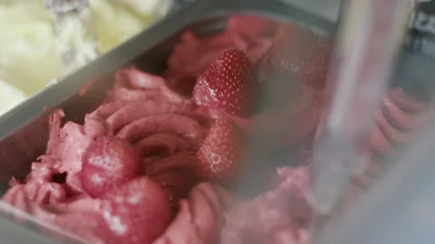 Strawberry ice cream Stock Footage 233199628