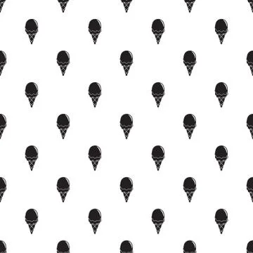 Strawberry ice cream pattern vector seamless Stock Illustration