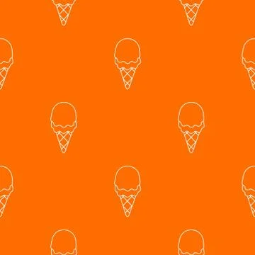 Strawberry ice cream pattern vector orange Stock Illustration