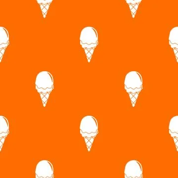 Strawberry ice cream pattern vector orange Stock Illustration