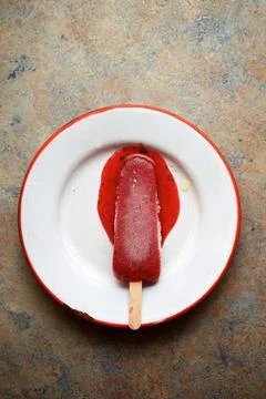 Strawberry ice popsicle 写真素材