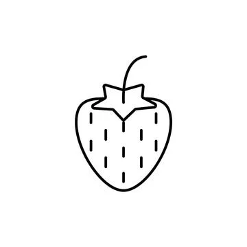 Strawberry icon element of fruit icon for mobile concept and web apps. Thin l Illustrazione stock