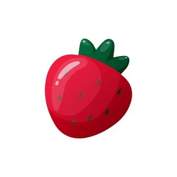 Strawberry icon in flat style  Stock Illustration