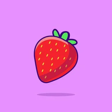 Strawberry Icon Illustration Fruit Object clipart Strawberry Stock Illustration