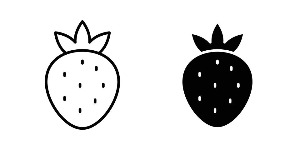 Strawberry icon Illustration set. Vector Eps10 for apps Stock Illustration