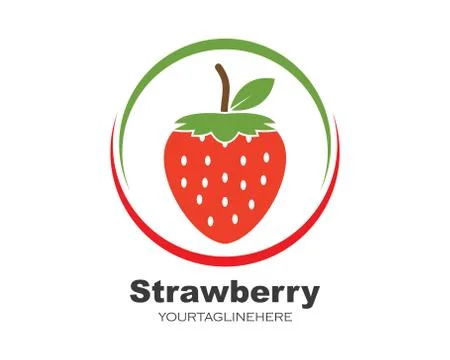 Strawberry icon logo vector illustration Stock Illustration
