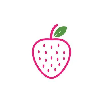 Strawberry icon logo vector illustration Stock Illustration