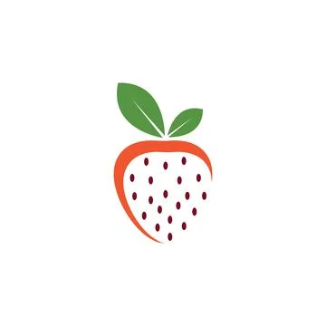 Strawberry icon logo vector illustration Stock Illustration