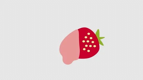 Strawberry icon loop Animation video transparent background with alpha channe Video stock 236743684
