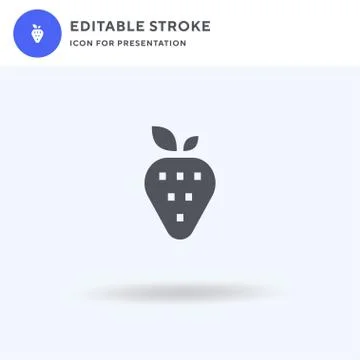Strawberry icon vector, filled flat sign, solid pictogram isolated on white Illustrazione stock